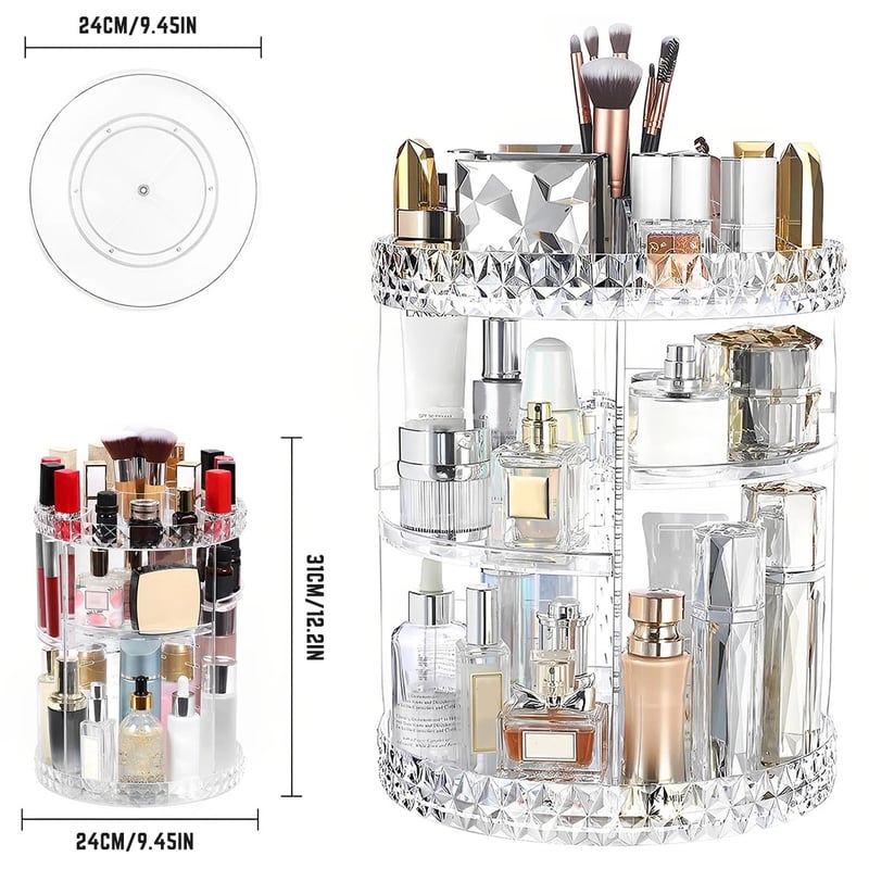 ORGANIZADOR DE MAQUILLAJE GIRATORIO 360°